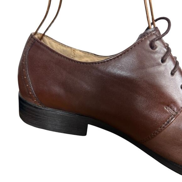 Joseph Abboud Mens Brown Oxford Leather Dress Shoes Cap Toe Lace Up Career 12 D main image 7